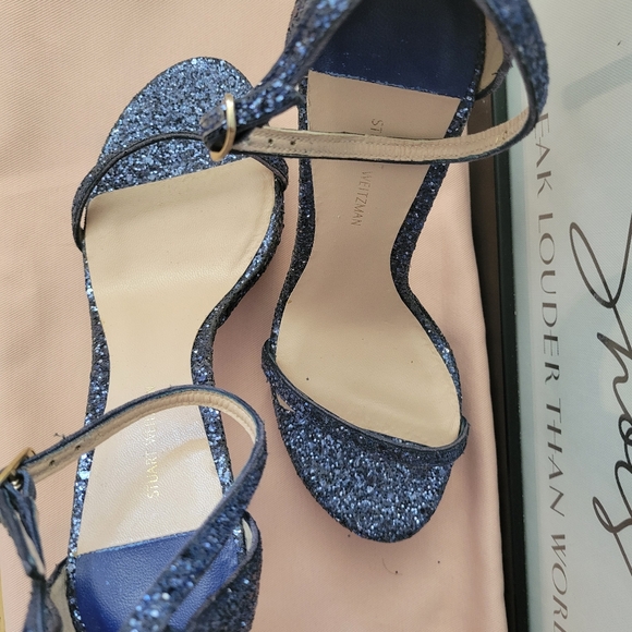 Stuart Weitzman Glitter Heels. Color Blue. Size 37.